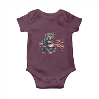 Patriotic Pitbull Dog USA Flag Baby Onesie 4th Of July Pride