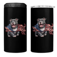 Patriotic Pitbull Dog USA Flag 4 in 1 Can Cooler Tumbler 4th Of July Pride