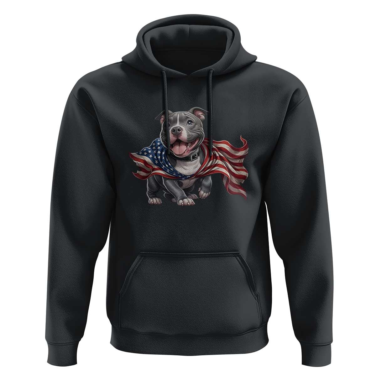 Patriotic Pitbull Dog USA Flag Hoodie 4th Of July Pride