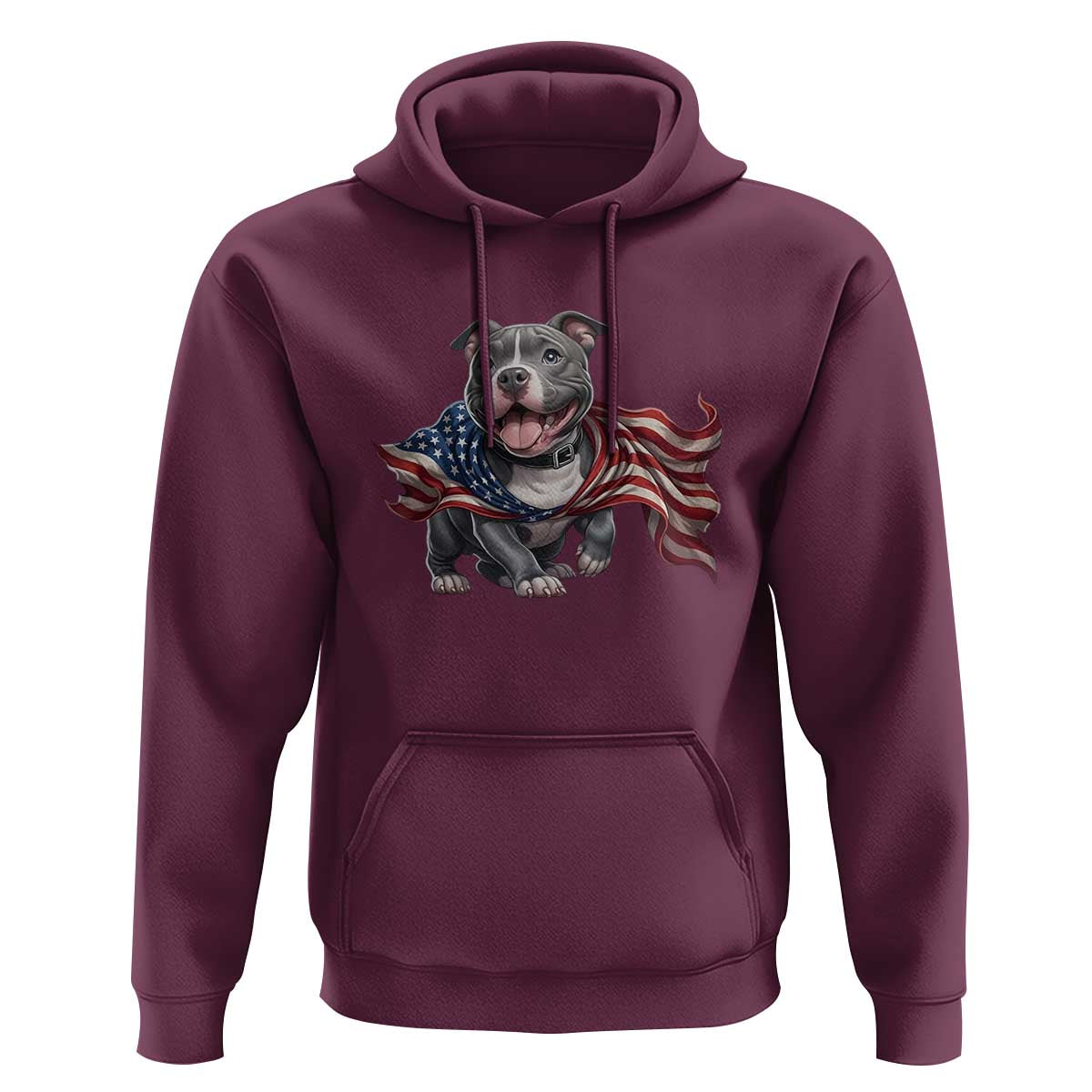 Patriotic Pitbull Dog USA Flag Hoodie 4th Of July Pride