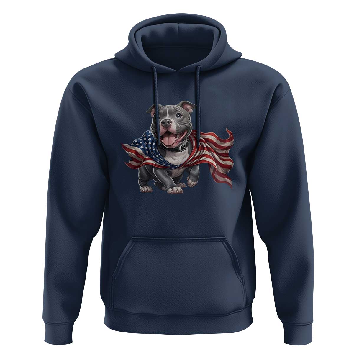 Patriotic Pitbull Dog USA Flag Hoodie 4th Of July Pride