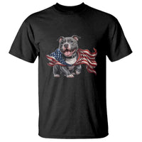 Patriotic Pitbull Dog USA Flag T Shirt 4th Of July Pride