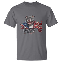 Patriotic Pitbull Dog USA Flag T Shirt 4th Of July Pride