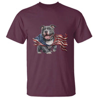 Patriotic Pitbull Dog USA Flag T Shirt 4th Of July Pride