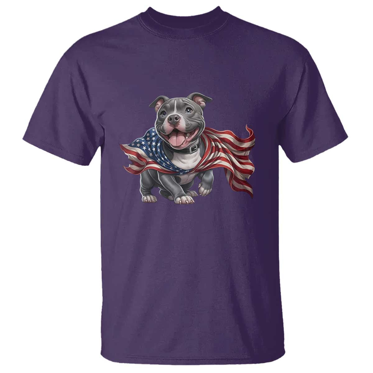 Patriotic Pitbull Dog USA Flag T Shirt 4th Of July Pride