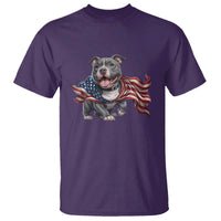 Patriotic Pitbull Dog USA Flag T Shirt 4th Of July Pride