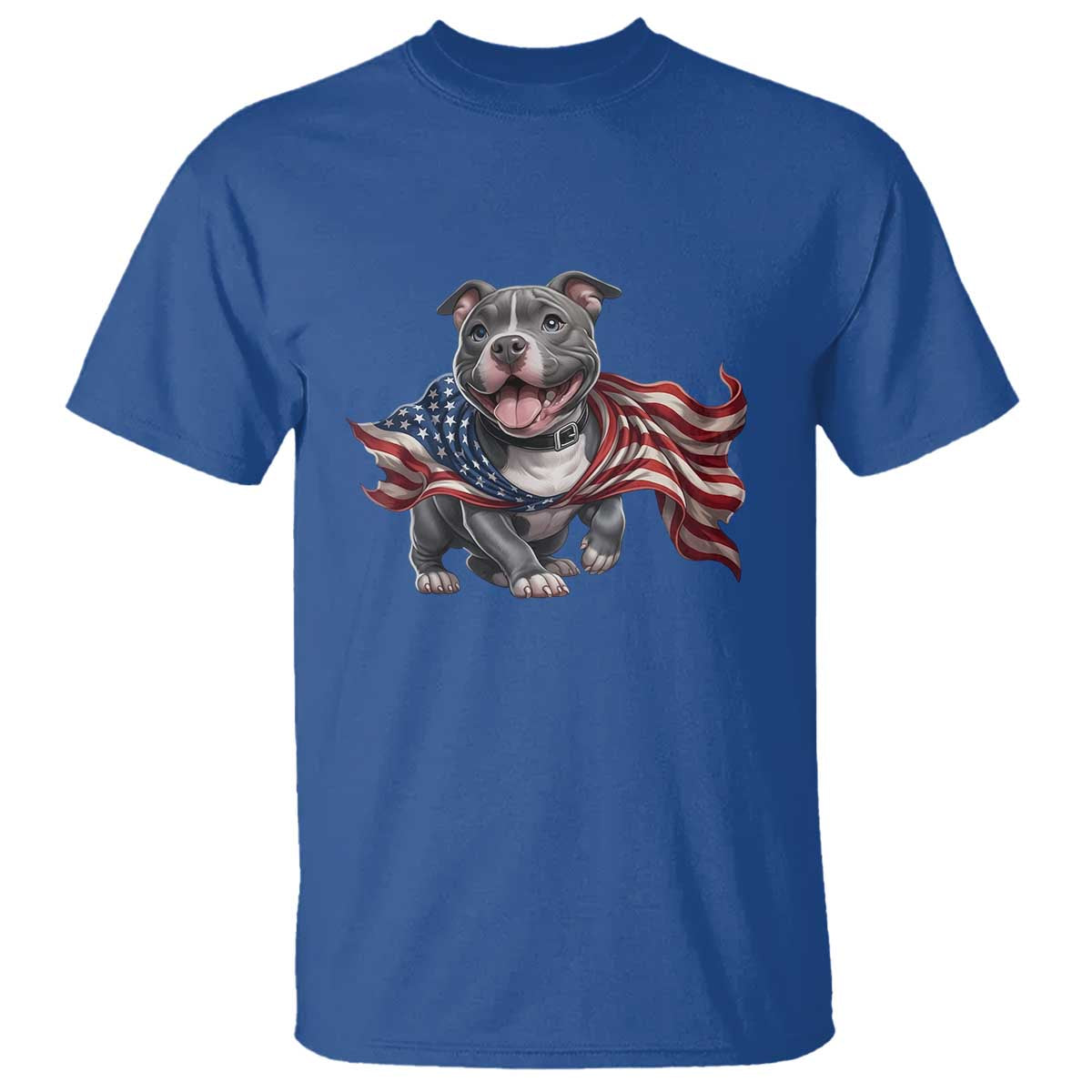 Patriotic Pitbull Dog USA Flag T Shirt 4th Of July Pride