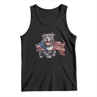 Patriotic Pitbull Dog USA Flag Tank Top 4th Of July Pride