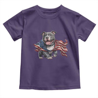 Patriotic Pitbull Dog USA Flag Toddler T Shirt 4th Of July Pride