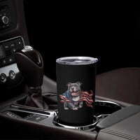 Patriotic Pitbull Dog USA Flag Tumbler Cup 4th Of July Pride