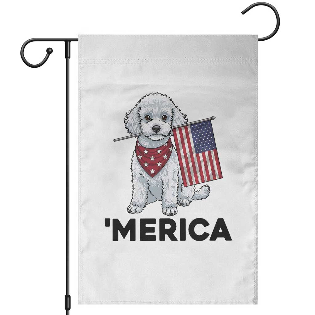 Merica Poodle Mom Dad Patriotic Gift Garden Flag 4th Of July Pride