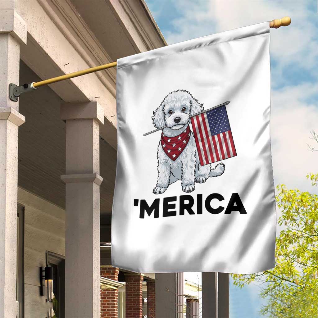 Merica Poodle Mom Dad Patriotic Gift Garden Flag 4th Of July Pride