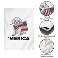 Merica Poodle Mom Dad Patriotic Gift Garden Flag 4th Of July Pride