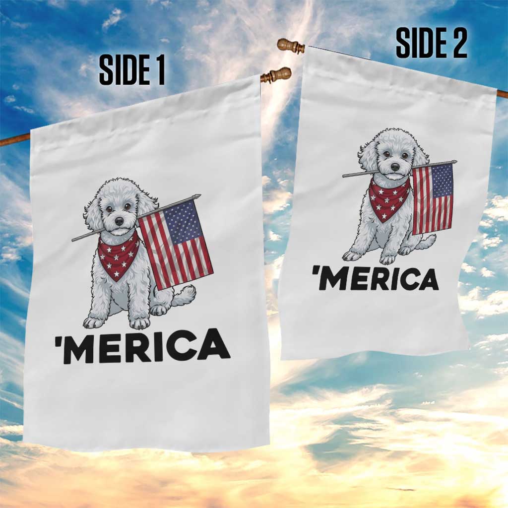 Merica Poodle Mom Dad Patriotic Gift Garden Flag 4th Of July Pride