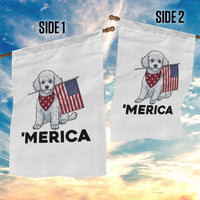 Merica Poodle Mom Dad Patriotic Gift Garden Flag 4th Of July Pride