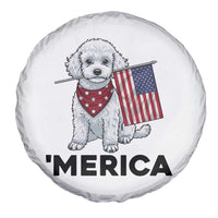 Merica Poodle Mom Dad Patriotic Gift Spare Tire Cover 4th Of July Pride
