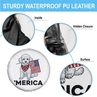 Merica Poodle Mom Dad Patriotic Gift Spare Tire Cover 4th Of July Pride