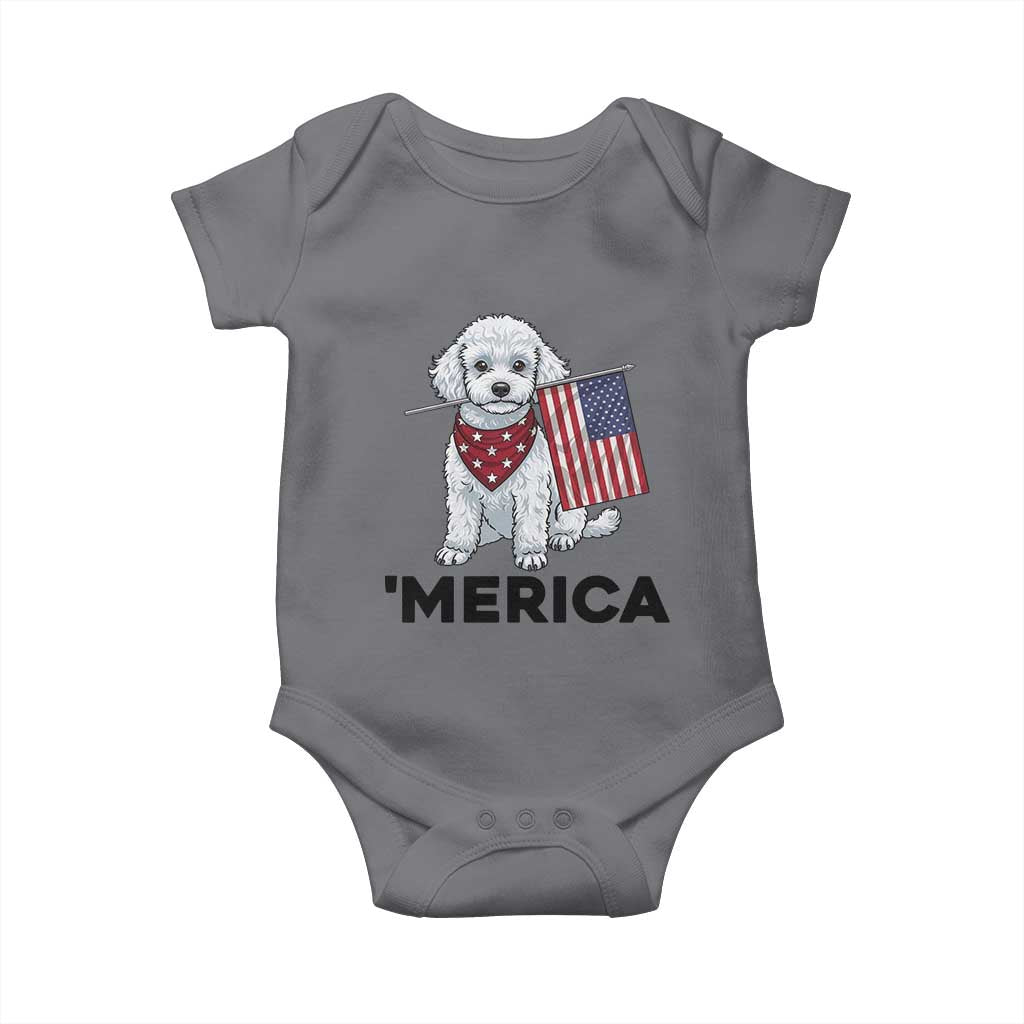 Merica Poodle Mom Dad Patriotic Gift Baby Onesie 4th Of July Pride