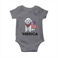 Merica Poodle Mom Dad Patriotic Gift Baby Onesie 4th Of July Pride