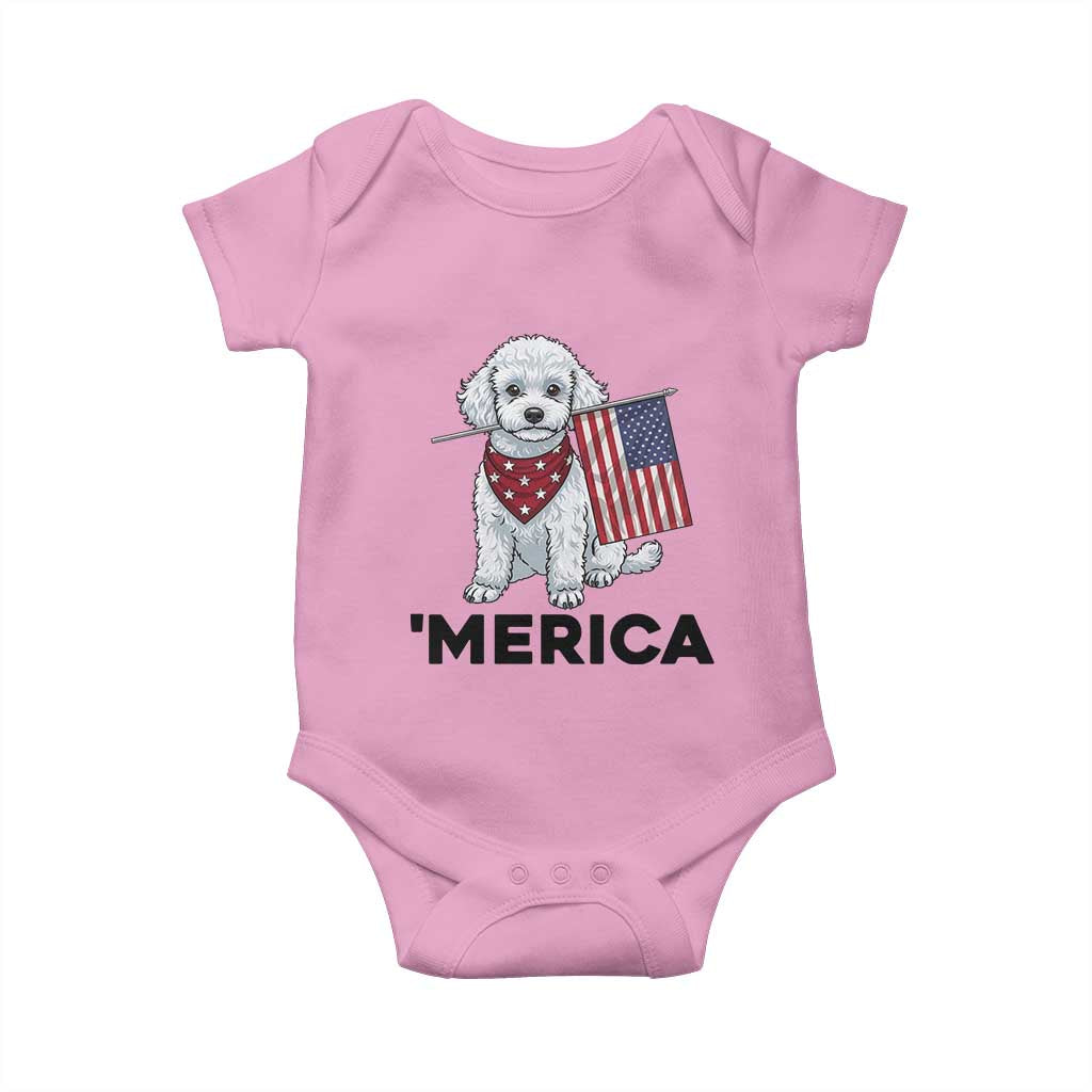Merica Poodle Mom Dad Patriotic Gift Baby Onesie 4th Of July Pride