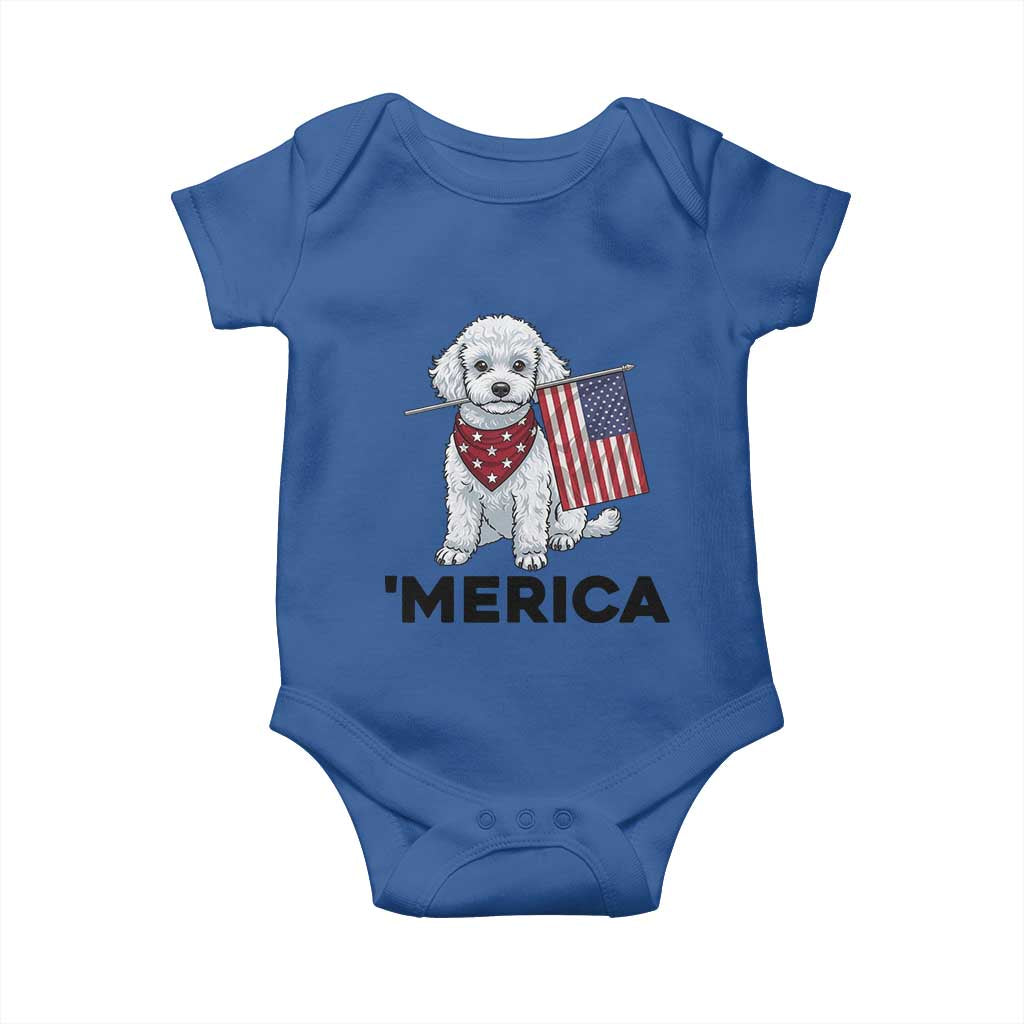 Merica Poodle Mom Dad Patriotic Gift Baby Onesie 4th Of July Pride