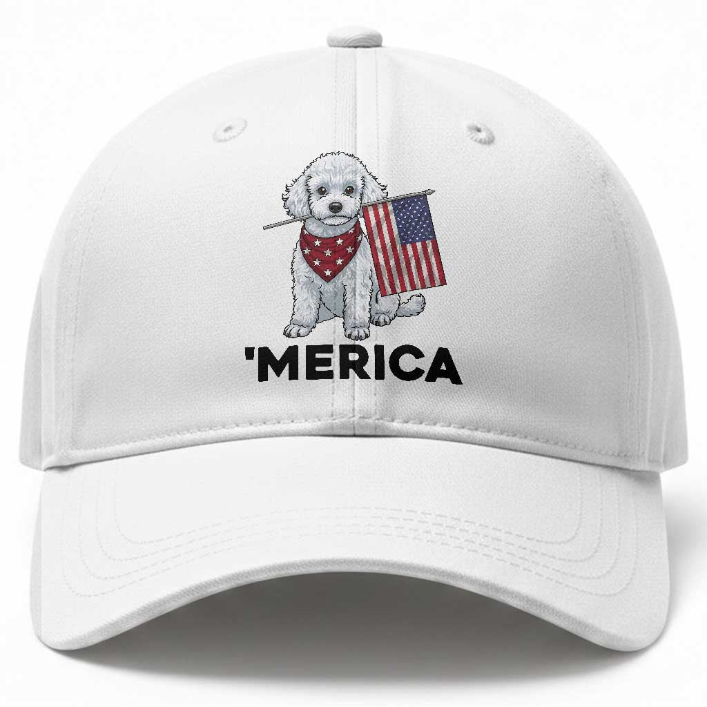 Merica Poodle Mom Dad Patriotic Gift Baseball Cap 4th Of July Pride