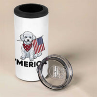 Merica Poodle Mom Dad Patriotic Gift 4 in 1 Can Cooler Tumbler 4th Of July Pride