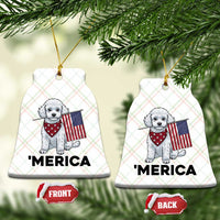 Merica Poodle Mom Dad Patriotic Gift Ceramic Ornament 4th Of July Pride