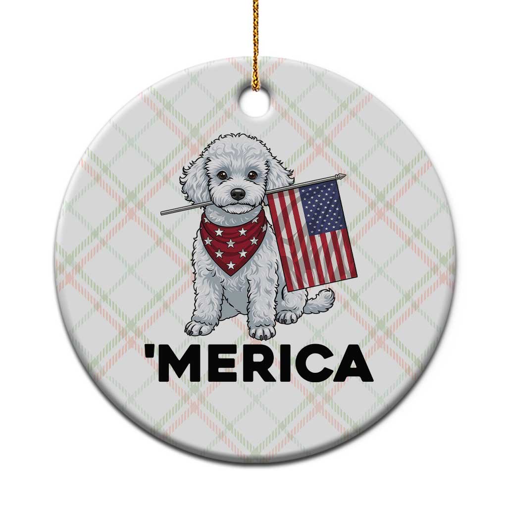 Merica Poodle Mom Dad Patriotic Gift Ceramic Ornament 4th Of July Pride