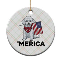 Merica Poodle Mom Dad Patriotic Gift Ceramic Ornament 4th Of July Pride
