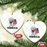 Merica Poodle Mom Dad Patriotic Gift Ceramic Ornament 4th Of July Pride