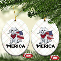 Merica Poodle Mom Dad Patriotic Gift Ceramic Ornament 4th Of July Pride