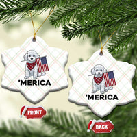 Merica Poodle Mom Dad Patriotic Gift Ceramic Ornament 4th Of July Pride
