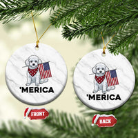 Merica Poodle Mom Dad Patriotic Gift Ceramic Ornament 4th Of July Pride