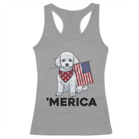Merica Poodle Mom Dad Patriotic Gift Racerback Tank Top 4th Of July Pride