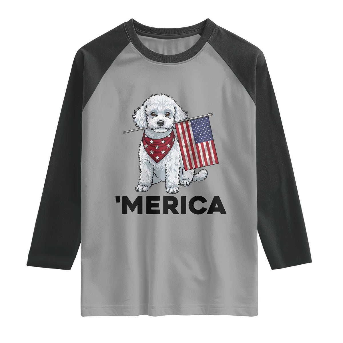 Merica Poodle Mom Dad Patriotic Gift Raglan Shirt 4th Of July Pride