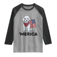 Merica Poodle Mom Dad Patriotic Gift Raglan Shirt 4th Of July Pride