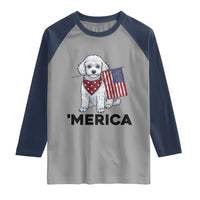 Merica Poodle Mom Dad Patriotic Gift Raglan Shirt 4th Of July Pride