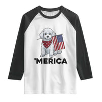 Merica Poodle Mom Dad Patriotic Gift Raglan Shirt 4th Of July Pride