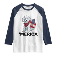 Merica Poodle Mom Dad Patriotic Gift Raglan Shirt 4th Of July Pride