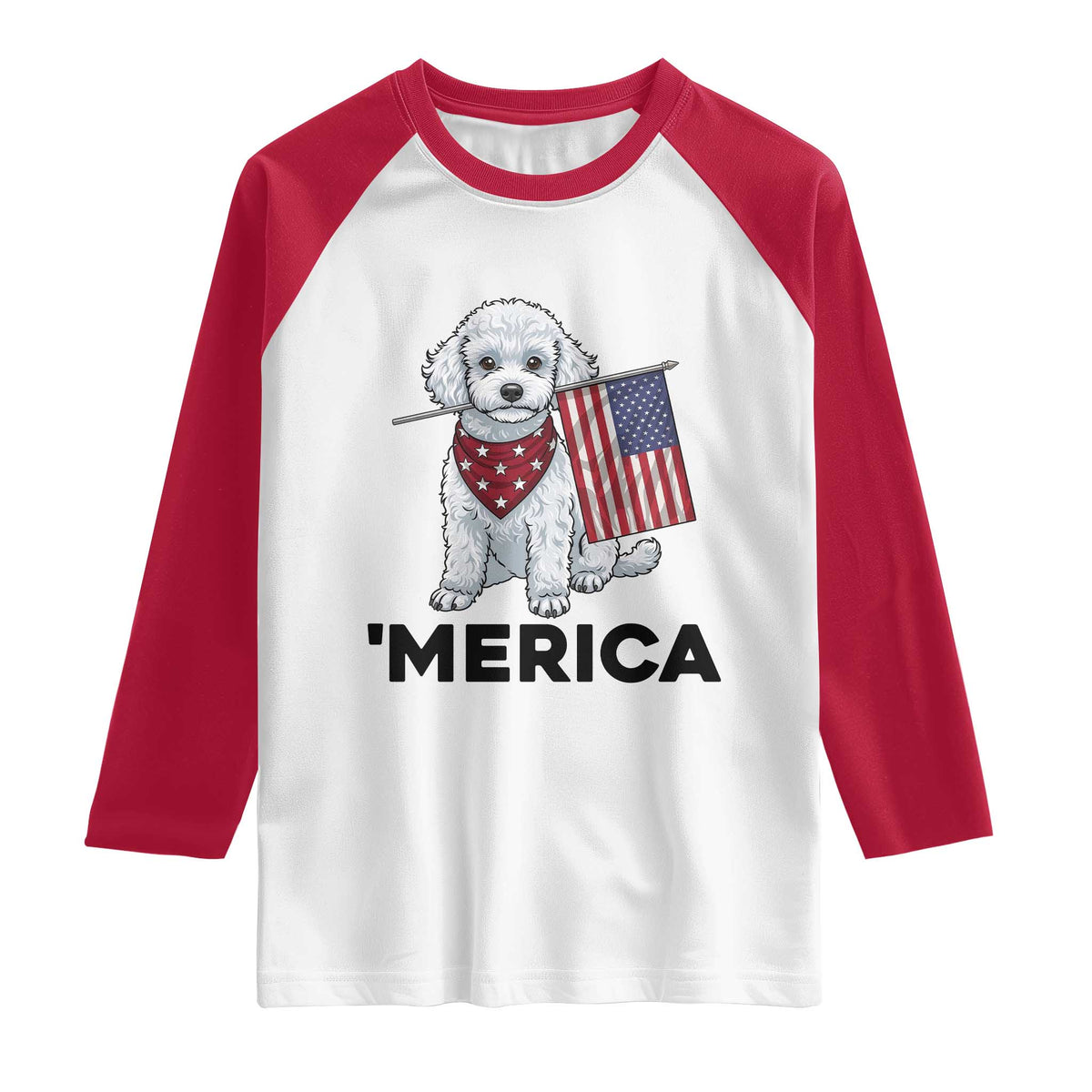 Merica Poodle Mom Dad Patriotic Gift Raglan Shirt 4th Of July Pride