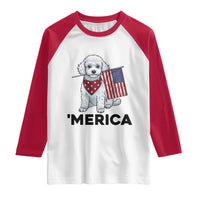 Merica Poodle Mom Dad Patriotic Gift Raglan Shirt 4th Of July Pride