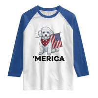 Merica Poodle Mom Dad Patriotic Gift Raglan Shirt 4th Of July Pride