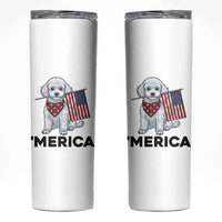 Merica Poodle Mom Dad Patriotic Gift Skinny Tumbler 4th Of July Pride