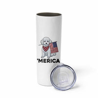 Merica Poodle Mom Dad Patriotic Gift Skinny Tumbler 4th Of July Pride