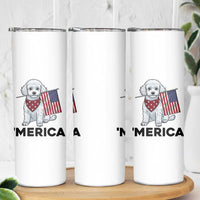 Merica Poodle Mom Dad Patriotic Gift Skinny Tumbler 4th Of July Pride