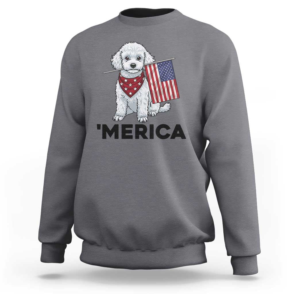 Merica Poodle Mom Dad Patriotic Gift Sweatshirt 4th Of July Pride