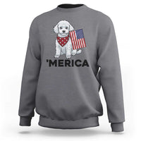 Merica Poodle Mom Dad Patriotic Gift Sweatshirt 4th Of July Pride