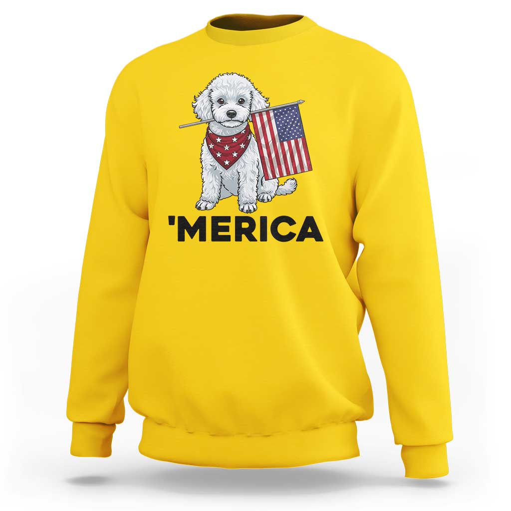 Merica Poodle Mom Dad Patriotic Gift Sweatshirt 4th Of July Pride