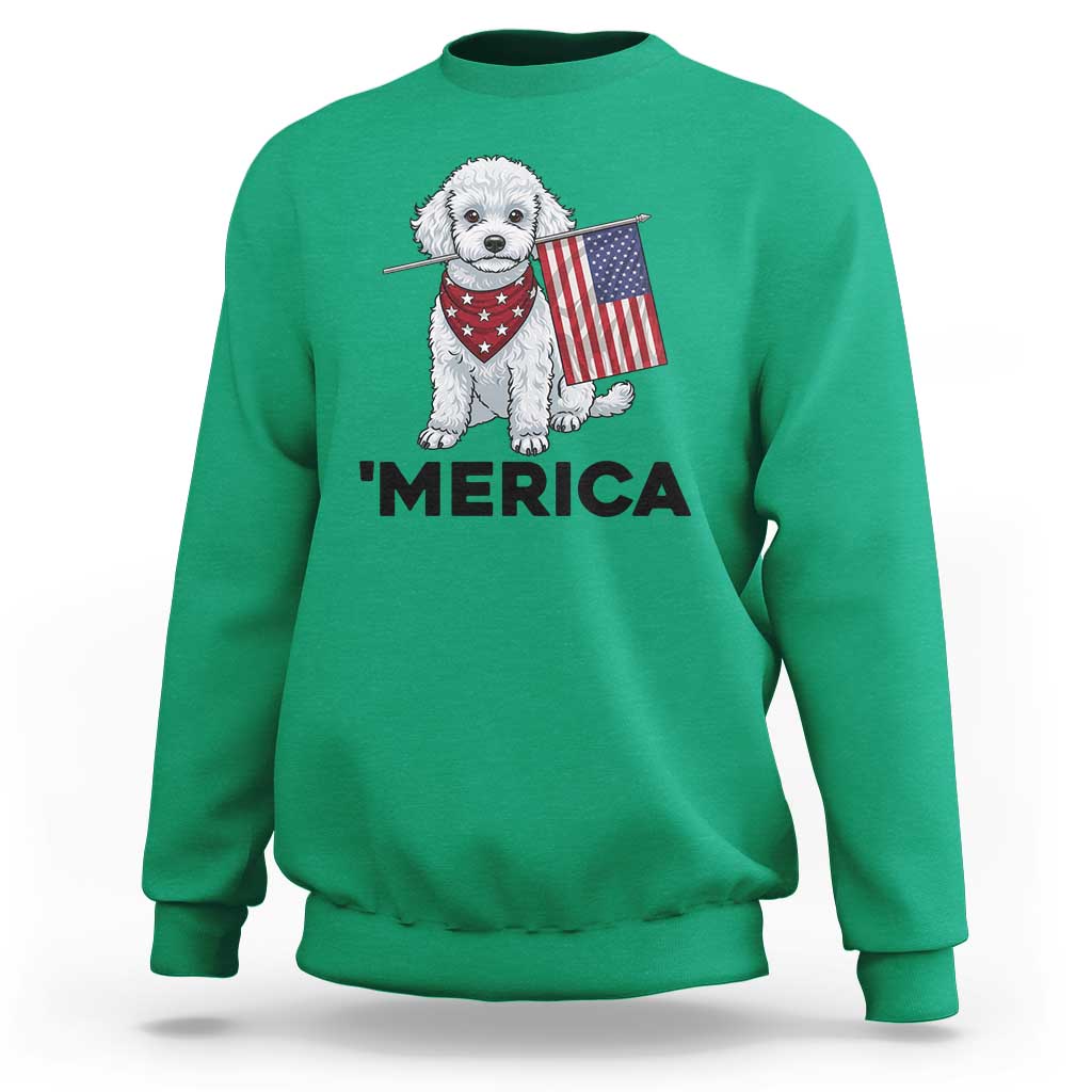 Merica Poodle Mom Dad Patriotic Gift Sweatshirt 4th Of July Pride